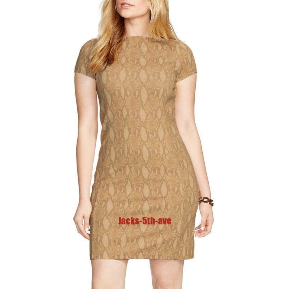 RALPH LAUREN Sz 1X  2X Snakeskin Sheath Dress NWT